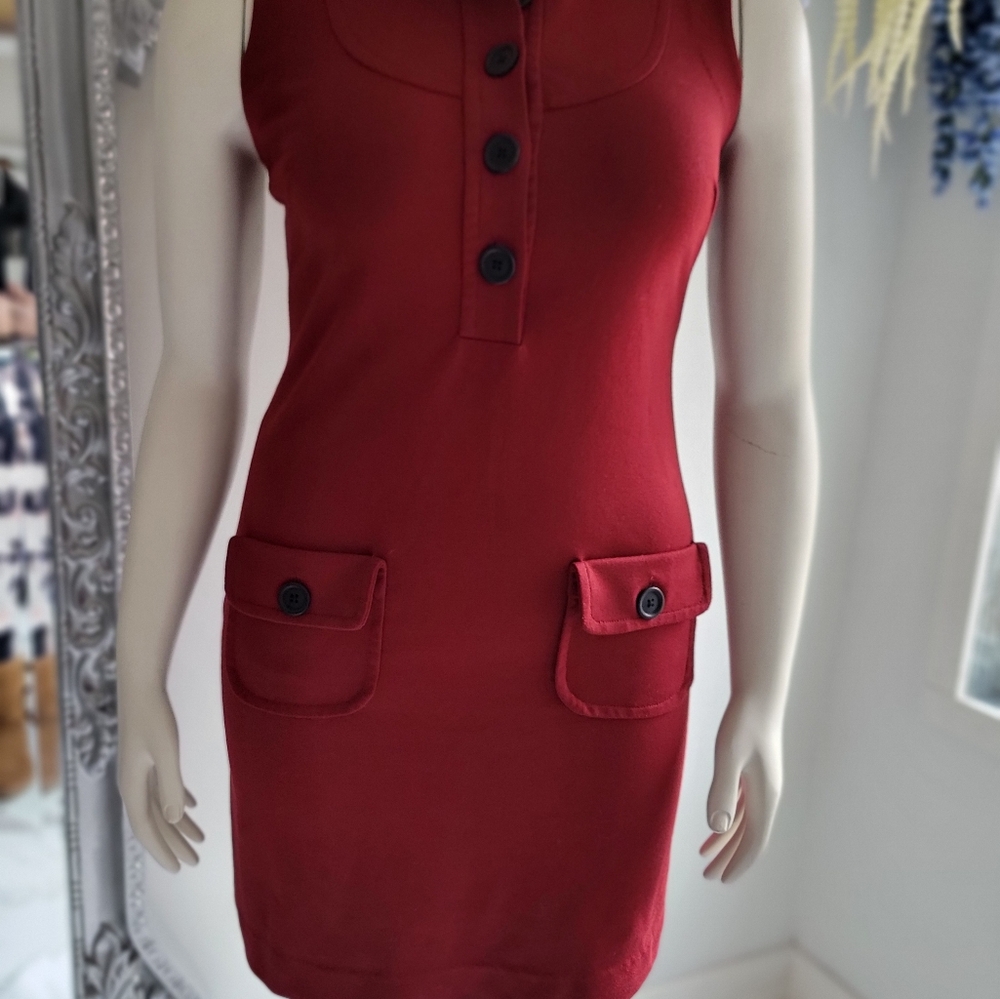 Banana Republic Burgundy Sleeveless Women's Dress Size 4